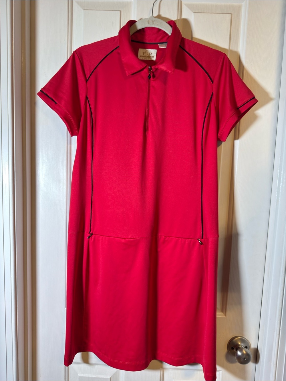 Women's Short Sleeve Red Golf Dress by EP Pro- "Tour Tech" Size Large.